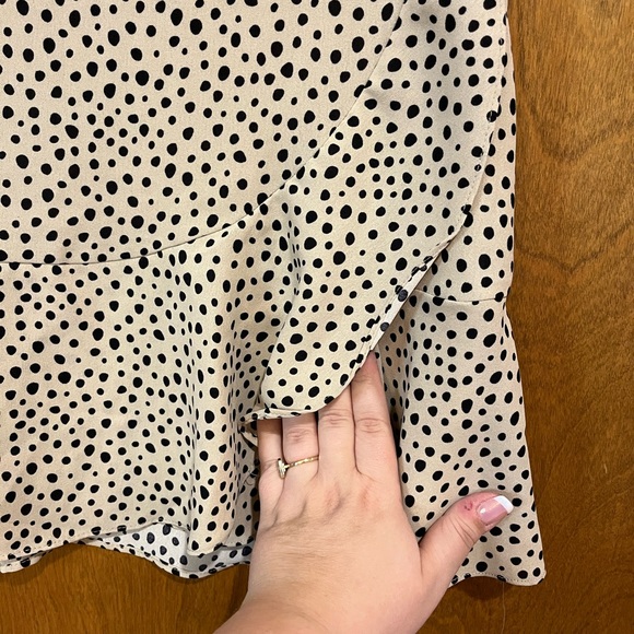 MI AMI neutral animal print ruffle accent skirt - Picture 4 of 4